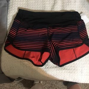 Lululemon speed shorts. Striped and size 2